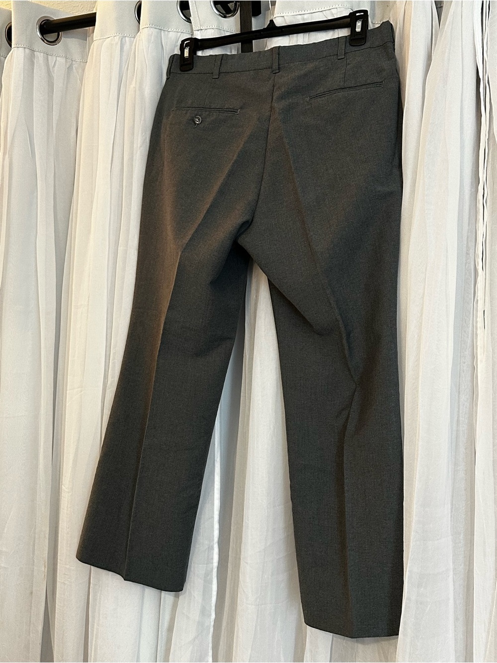 Men's Classic Pleated Dress Pants - Charcoal Gray - Picture 7 of 8